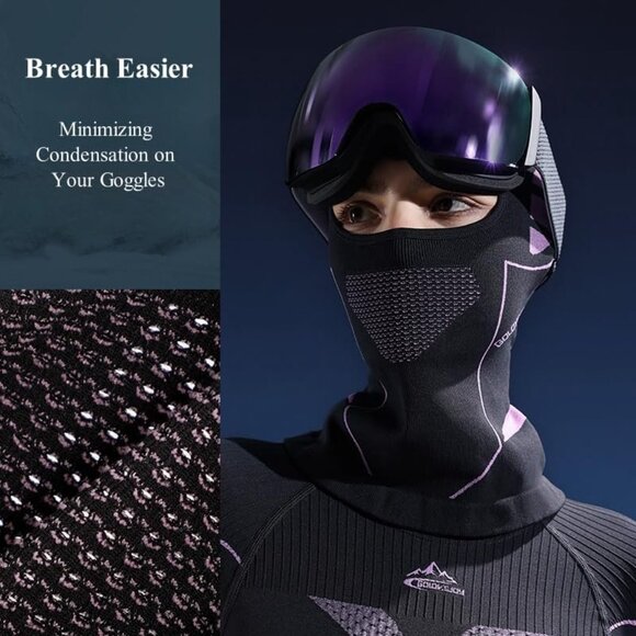 Winter Ski Mask for Men and Women Helmet Friendly Motorcycle Balaclava Face - Picture 4 of 8